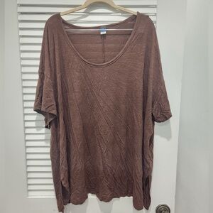 Old Navy Brown Luxe Tunic Crew Neck T-Shirt XXL